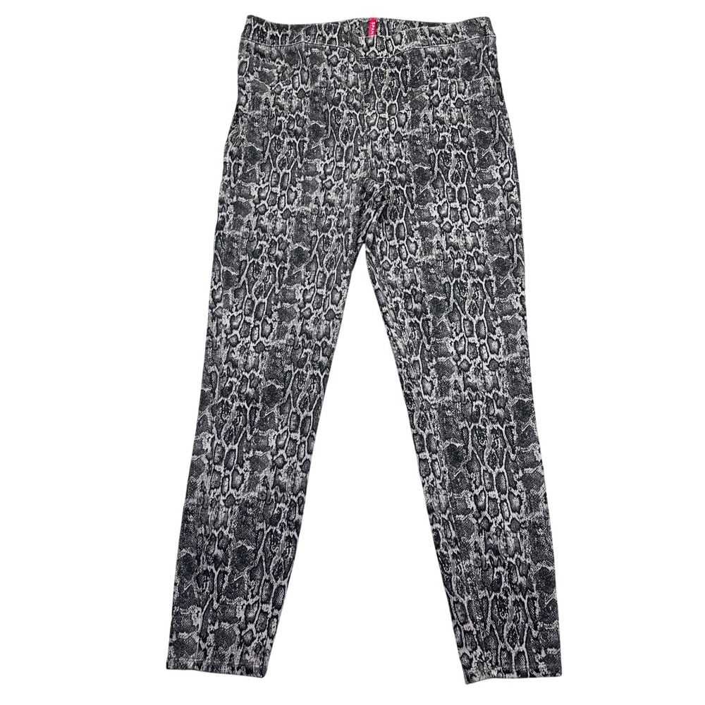 SPANX‎ Snakeskin Print Leggings XL Fits 31" Black Gray Patterned Boho Western